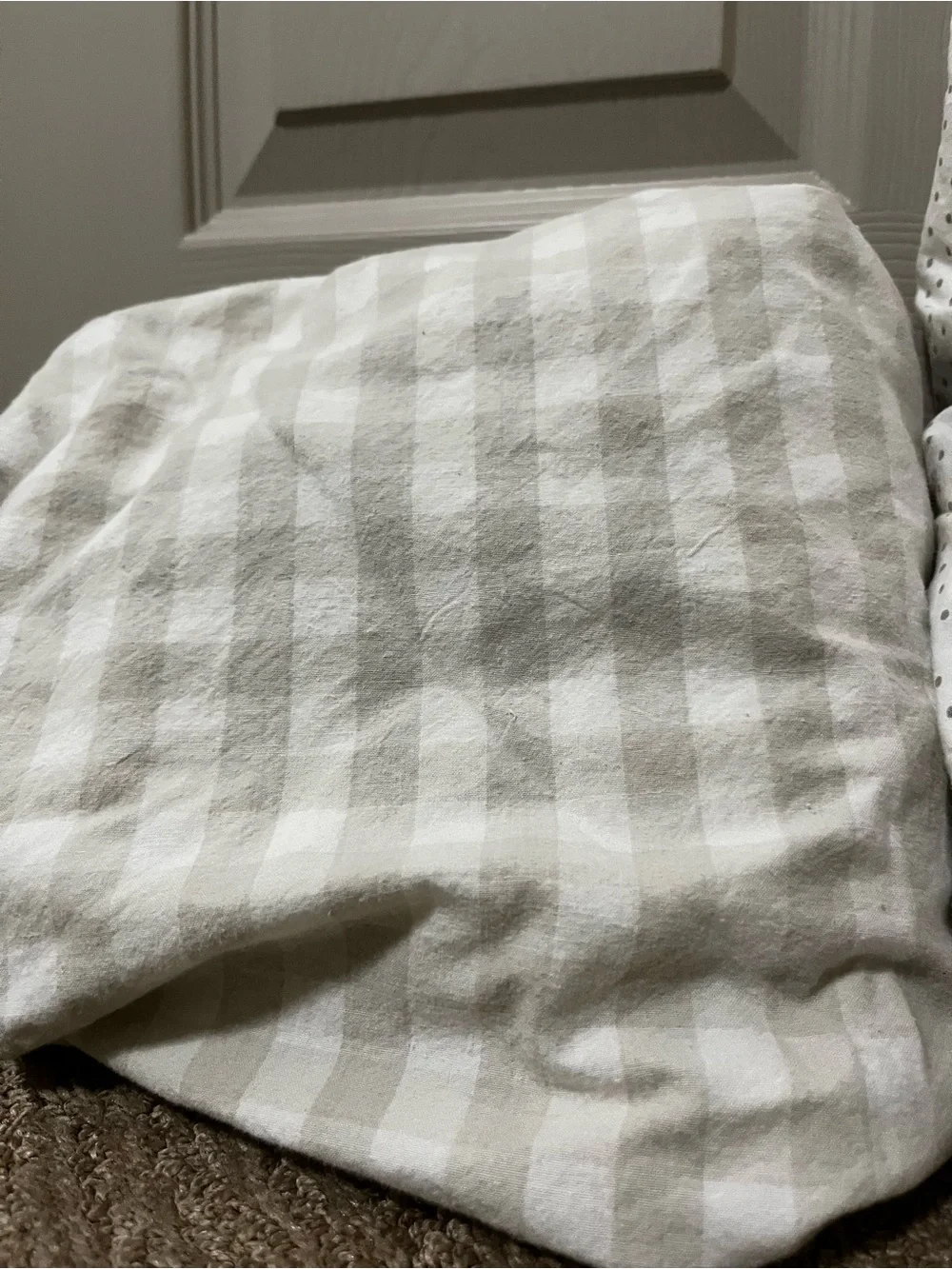 Set of 2 Pehr Organic Cotton Crib Sheets - checkered and polka dots
